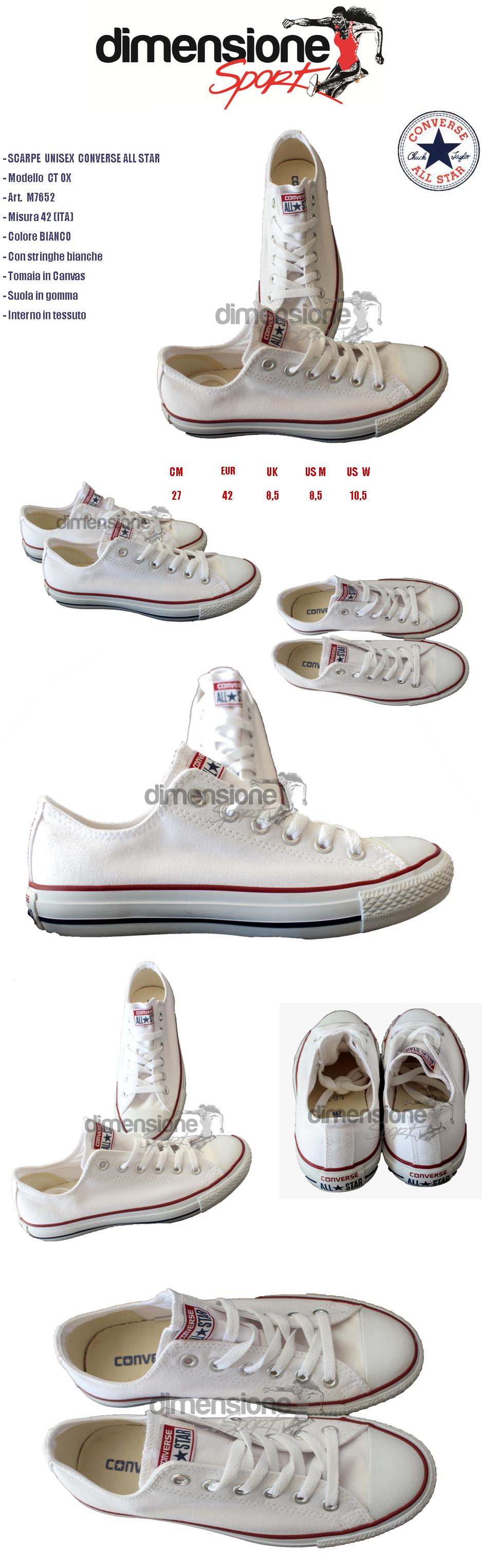 converse bianche basse 42