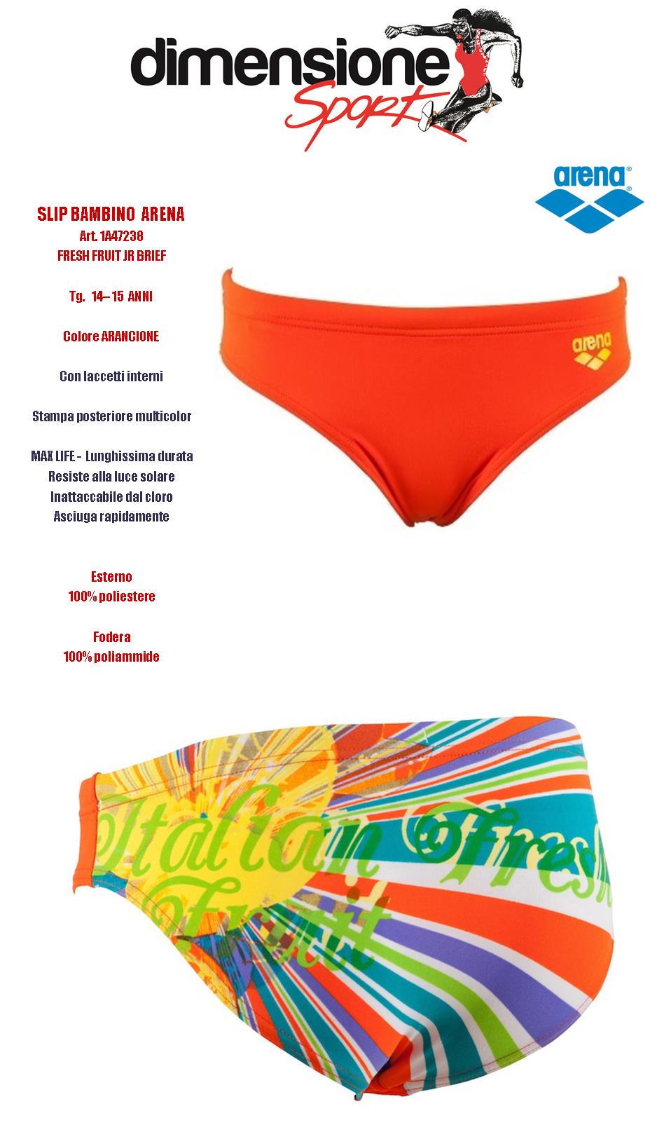 Costume da Bagno Intero Bambina Freshfruit Arena
